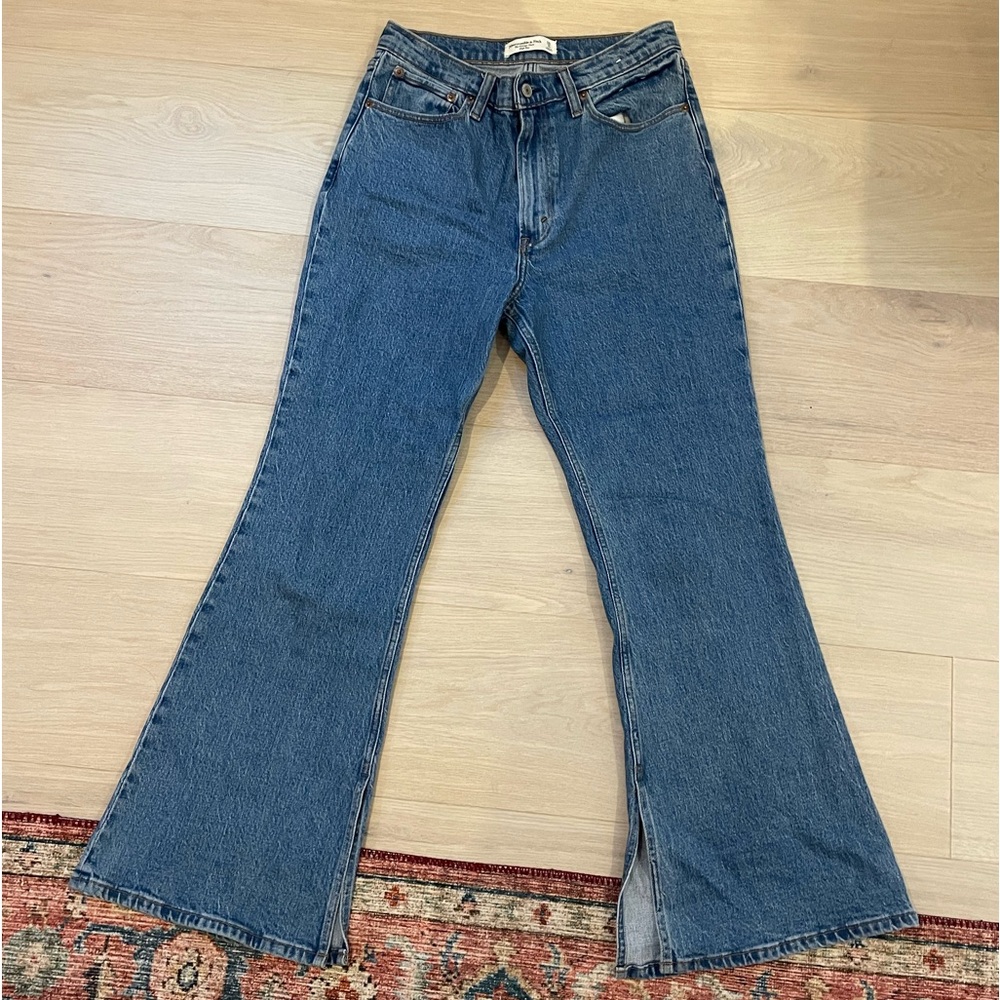 Abercrombie & Fitch Vintage Flare Split Hem High Rise Jeans